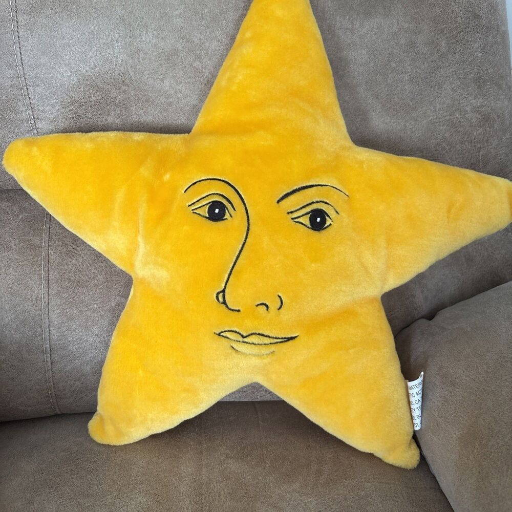 Vtg 90s Celestial Star Face Salamander Graphix Pillow Excellent RARE